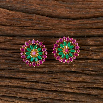 Cz Pearl Earring With Gold Plating