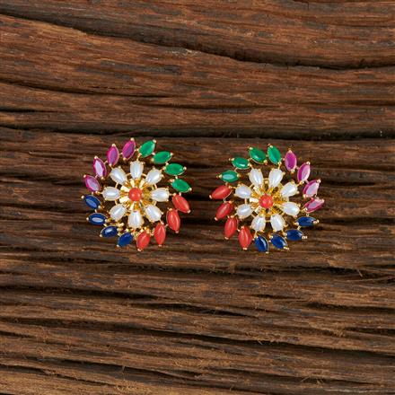 Cz Pearl Earring With Gold Plating