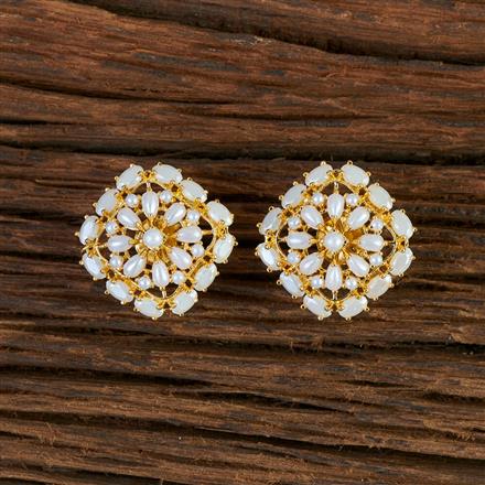 Cz Pearl Earring With Gold Plating