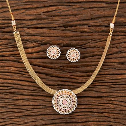 Cz Classic Pendant Set With Gold Plating
