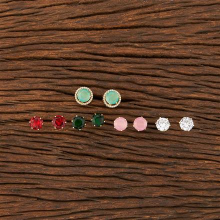 Cz Changeable Stone Earring With Gold Plating