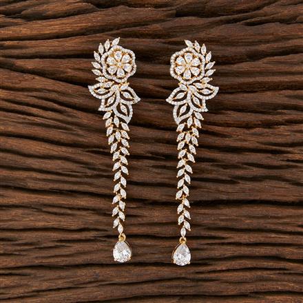 Cz Classic Earring With 2 Tone Plating