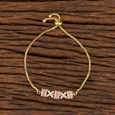 Cz Adjustable Bracelet With Gold Plating