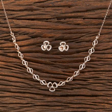 Cz Delicate Necklace With Rose Gold Plating