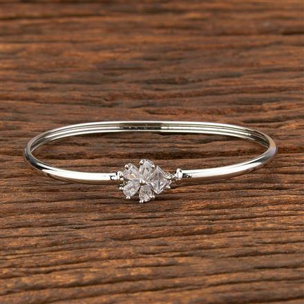 Cz Delicate Kada With Rhodium Plating