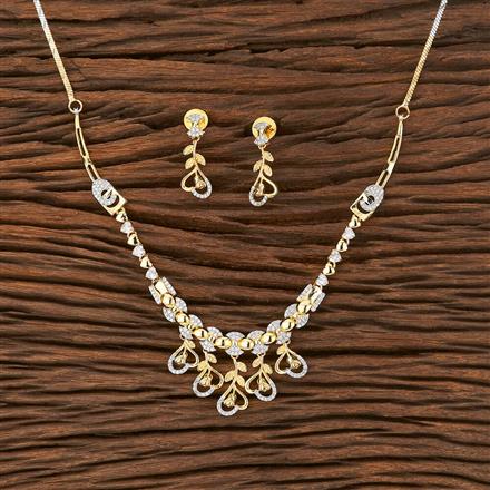 Cubic Zirconia Delicate Necklace With 2 Tone Plating