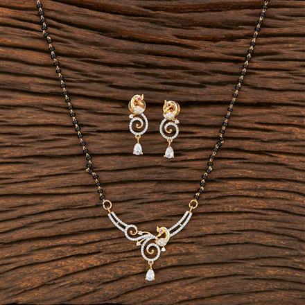 Cz Peacock Mangalsutra With 2 Tone Plating
