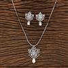 Cz Classic Pendant Set With Rhodium Plating