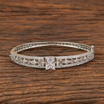 Cz Delicate Kada With Rhodium Plating