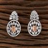 Cz Short Earring With Rhodium Plating