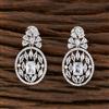 Cz Short Earring With Rhodium Plating