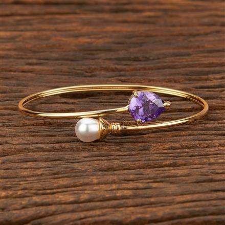 Cz Delicate Kada With Gold Plating