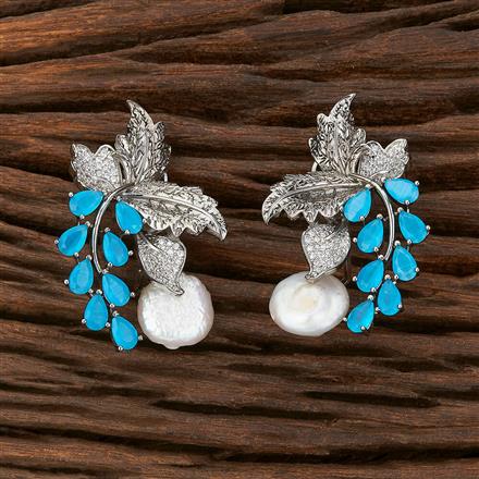 Cz Baroque Earring With Black Plating