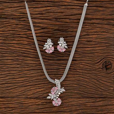Cz Classic Pendant Set With Rhodium Plating