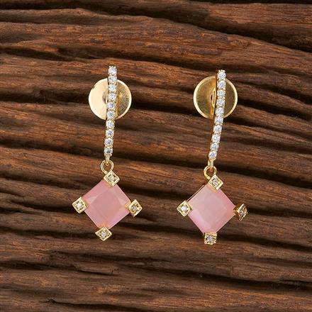 Cz Short Earring With Gold Plating