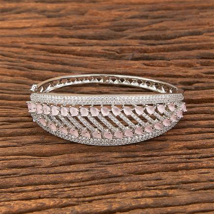 Cz Classic Kada With Rhodium Plating