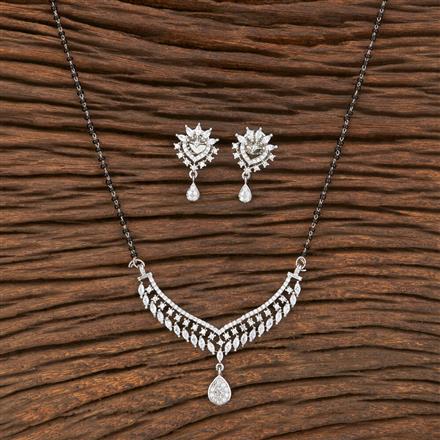 American Diamond Tanmaniya Mangalsutra With Rhodium Plating