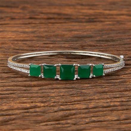 American Diamond Classic Kada With Rhodium Plating