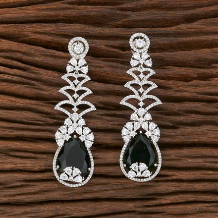 American Diamond Classic Earring With Rhodium Plating