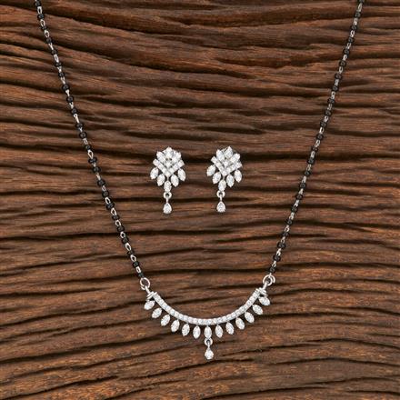 American Diamond Tanmaniya Mangalsutra With Rhodium Plating