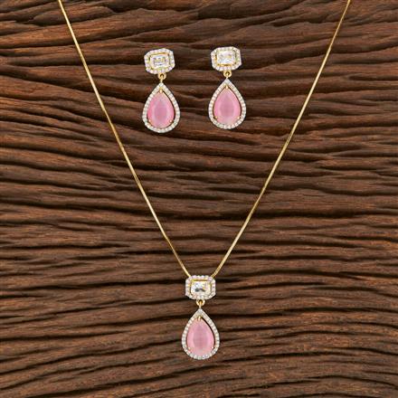 American Diamond Delicate Pendant Set With 2 Tone Plating