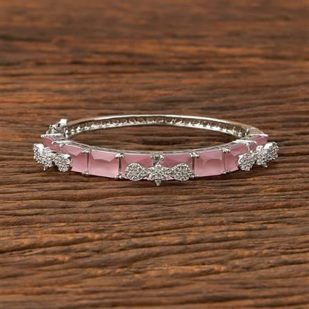 American Diamond Classic Kada With Rhodium Plating