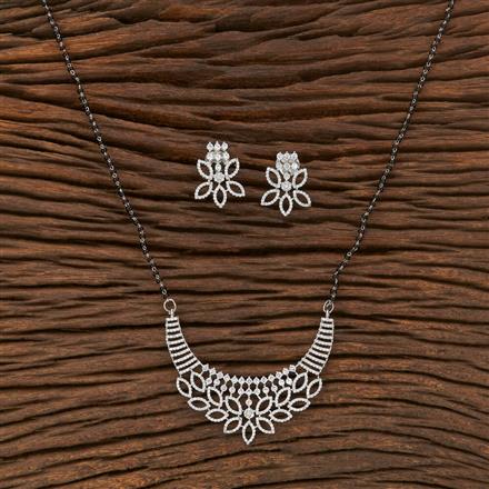 American Diamond Tanmaniya Mangalsutra With Rhodium Plating