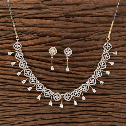 American Diamond Classic Necklace With 2 Tone Plating