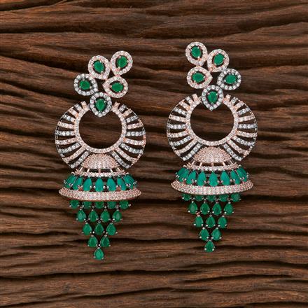 American Diamond Classic Earring With Black Rose Plating