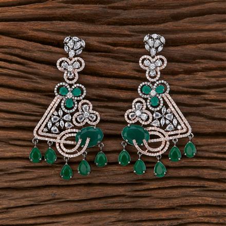 American Diamond Classic Earring With Black Rose Plating