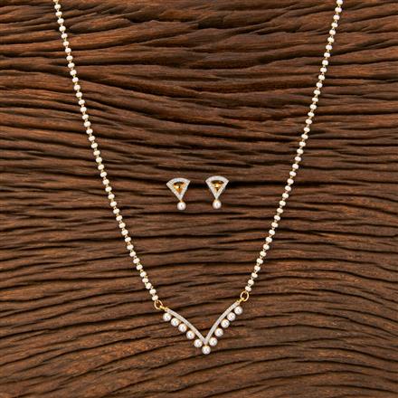 American Diamond Delicate Pendant Set With 2 Tone Plating