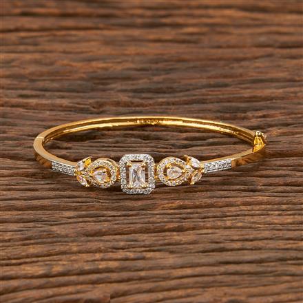 American Diamond Delicate Kada With 2 Tone Plating