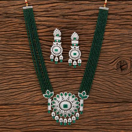 American Diamond Bandhai Necklace With Rhodium Plating