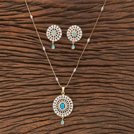American Diamond Classic Pendant Set With 2 Tone Plating