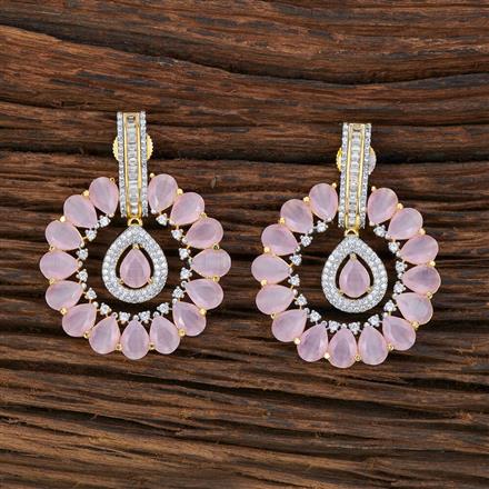 American Diamond Chand Earring With 2 Tone Plating