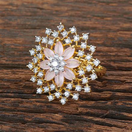 American Diamond Adjustable Ring With 2 Tone Plating