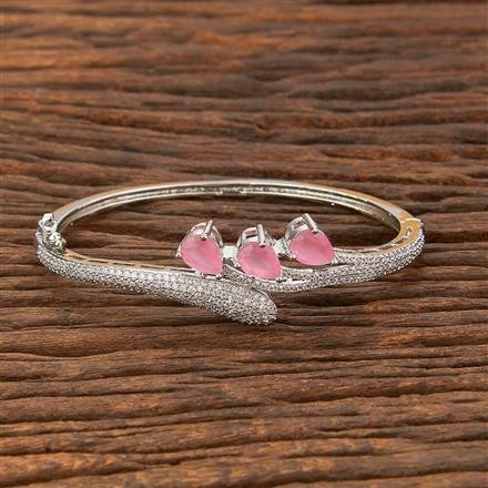 American Diamond Cz Kada With Rhodium Plating