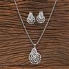 American Diamond Classic Pendant Set With Rhodium Plating