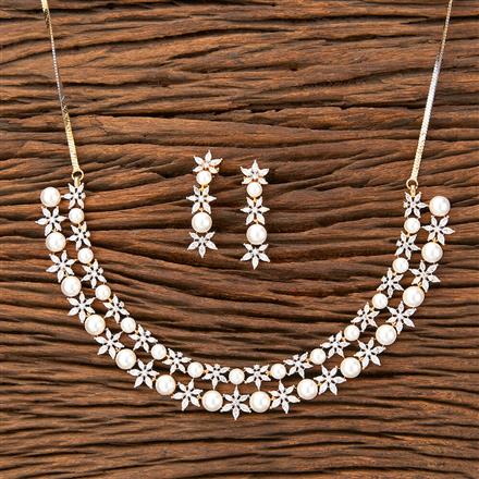 Cubic Zirconia 2 Line Necklace