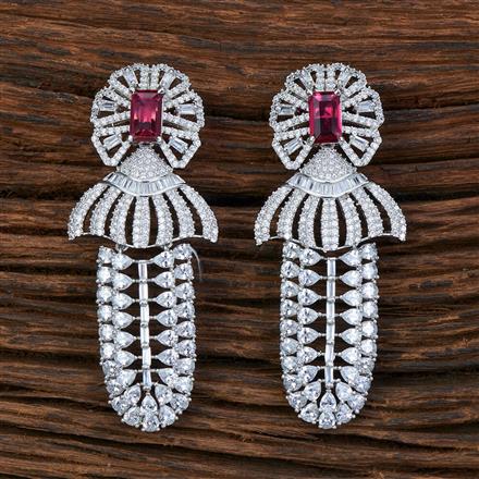 Cubic Zirconia Classic Earring With Rhodium Plating