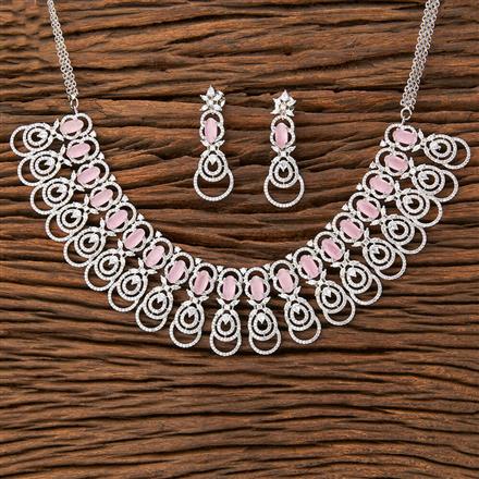 Cubic Zirconia Classic Necklace With Rhodium Plating