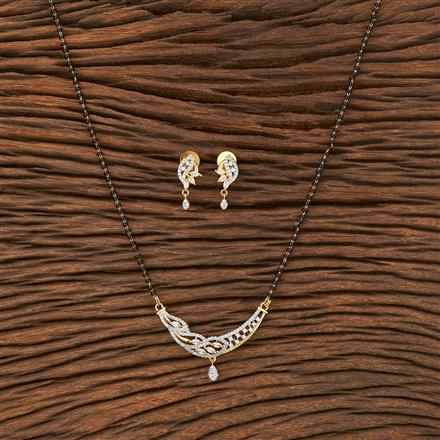 Cubic Zirconia Delicate Mangalsutra With 2 Tone Plating