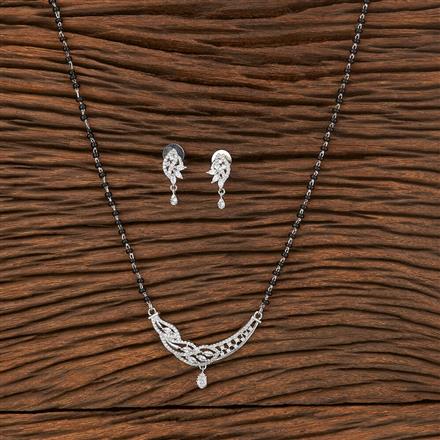 Cubic Zirconia Delicate Mangalsutra With Rhodium Plating