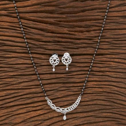 Cubic Zirconia Delicate Mangalsutra With Rhodium Plating