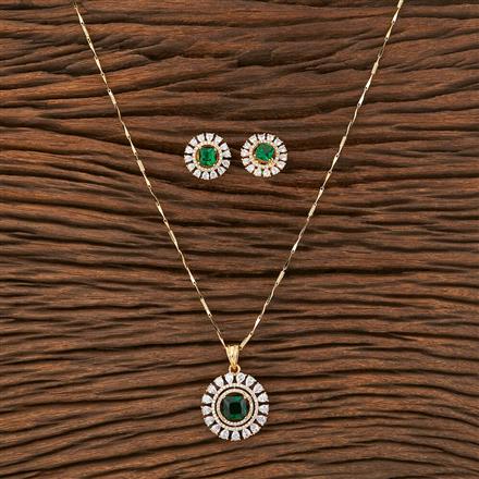 Cubic Zirconia Classic Pendant Set With Gold Plating
