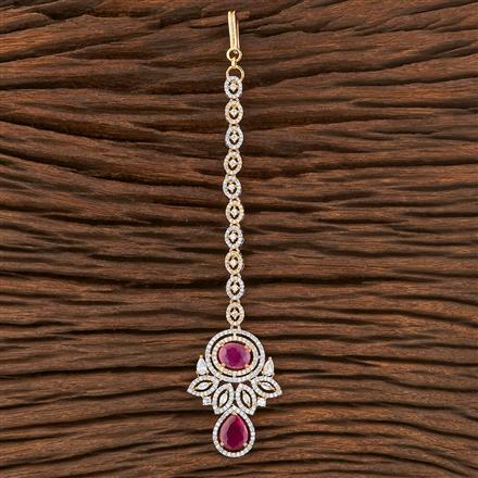 Cubic Zirconia Classic Tikka With 2 Tone Plating