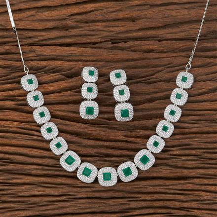 Cubic Zirconia Classic Necklace With Rhodium Plating