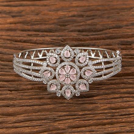 Cubic Zirconia Classic Kada With Rhodium Plating