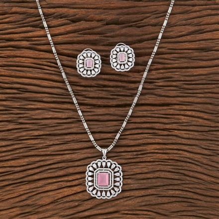 Cubic Zirconia Classic Pendant Set With Rhodium Plating