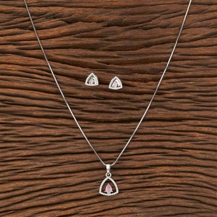Cubic Zirconia Delicate Pendant Set With Rhodium Plating